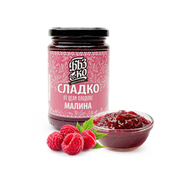 BuzKo RASPBERRY JAM, 65% WHOLE FRUIT – 380 g