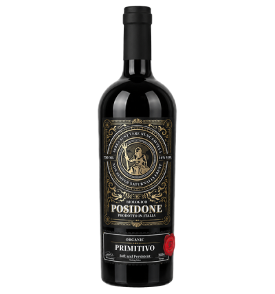 ЧЕРВЕНО ВИНО POSIDONE ORGANIC PRIMITIVO - CORVEZZO, 750мл