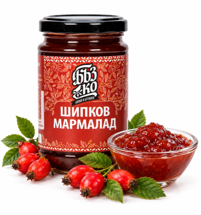 BuzKo ROSEHIP JAM, 60% FRUIT – 380 g