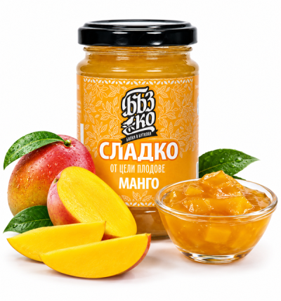 BuzKo MANGO JAM, 70% FRUIT – 380 g